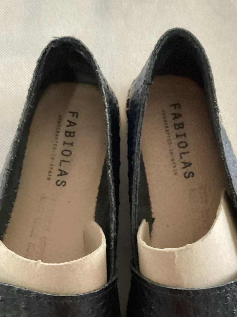 Fabiolas Black Textured Espadrille Slip-Ons